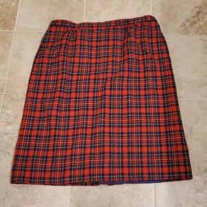 Vintage Pendleton virgin wool women's plus size tartan skirt